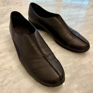 Munro American Black Leather Slip On Comfort Loafers‎ Shoes 9.5 Narrow